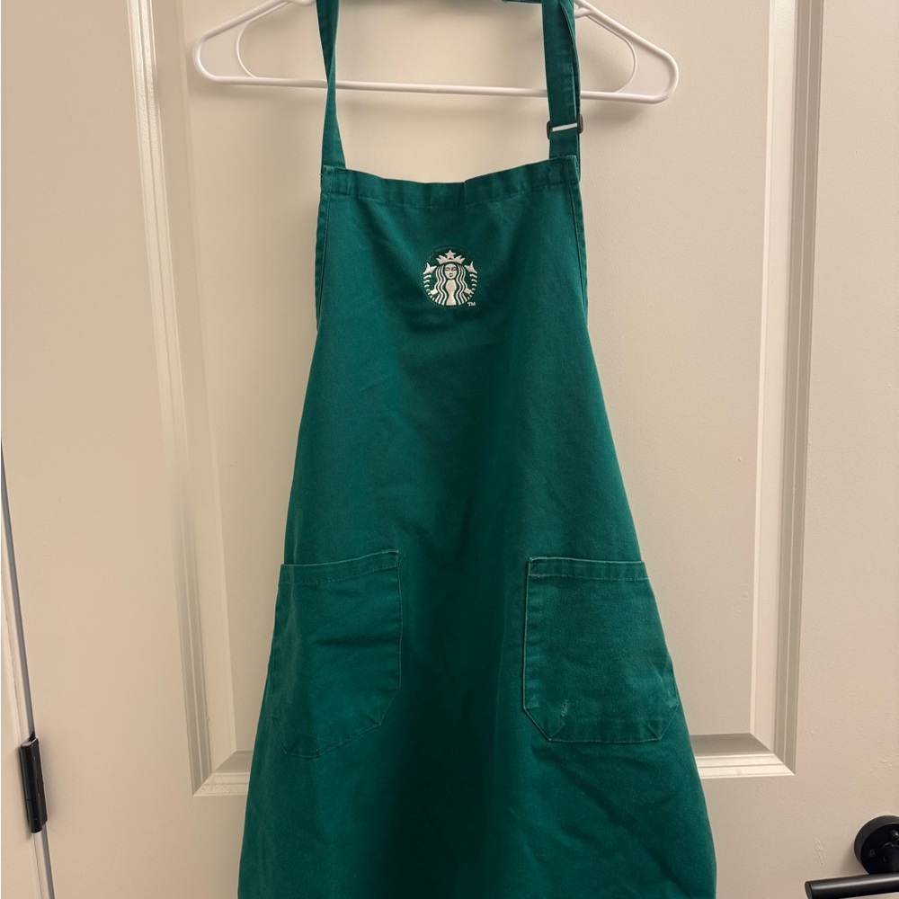 Starbucks Emerald Green Barista Apron with White Logo